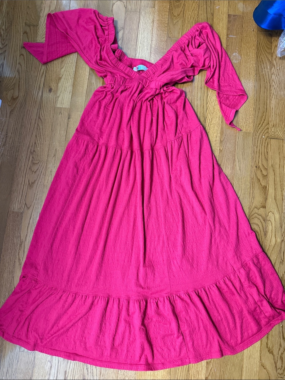 FP Beach La La Maxi Red Dress with Ruffle Hem